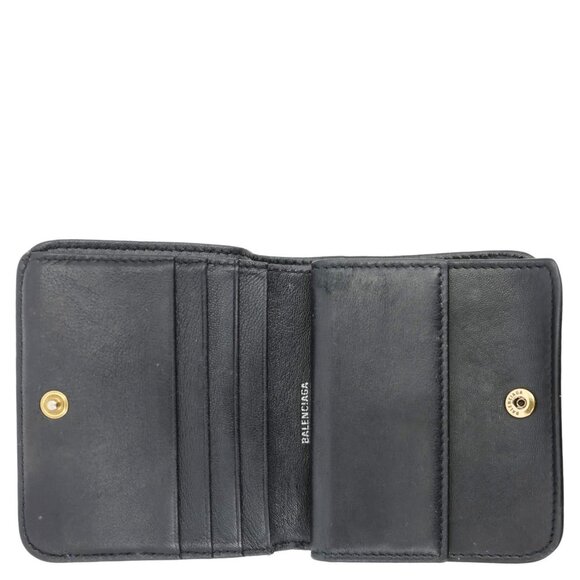 Balenciaga  Leather Bifold Compact Wallet Black - Picture 7 of 10